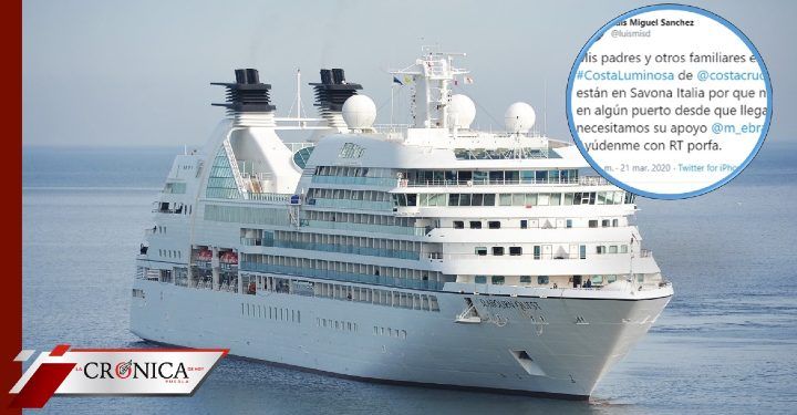 Piden ayuda para familiares de poblana varados en un crucero en Italia