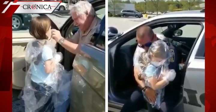 Niña conmueve a redes por protegerse contra COVID-19 en abrazo a su padre (VIDEO)