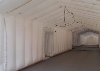 Gobierno del estado de Puebla desempolva hospital inflable para atender casos de Covid-19