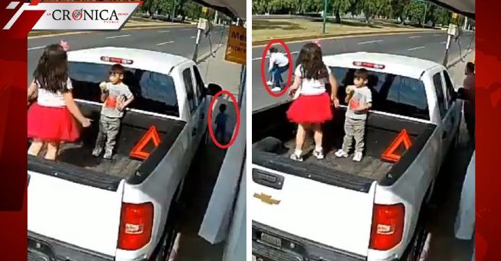 Taxista evita atropello a niño que cruzó la calle por descuido de los padres (VIDEO)