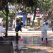 Gobierno de Texmelucan realizó jornada de limpieza y sanitización del zócalo