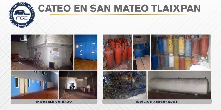 Fiscalía de Puebla catea inmueble en Tecamachalco y halla 174 tanques de gas