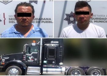Seguridad Ciudadana de Puebla detuvo a ladrones de tractocamión