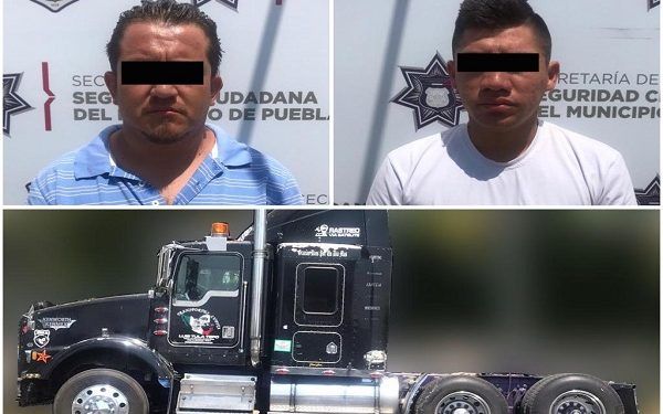 Seguridad Ciudadana de Puebla detuvo a ladrones de tractocamión
