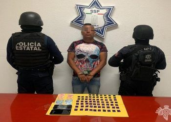 Policía Estatal detiene a vendedor de drogas de la banda de «El Grillo» en Puebla