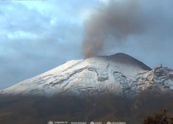 Popocatépetl registra actividad moderada y emite columnas de ceniza