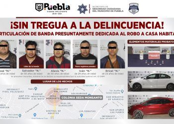Seguridad Ciudadana de Puebla captura a banda de asaltantes de viviendas