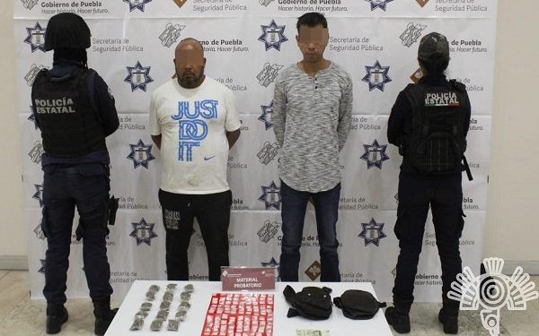 SSP Puebla detiene a presuntos vendedores de droga en la colonia La Loma