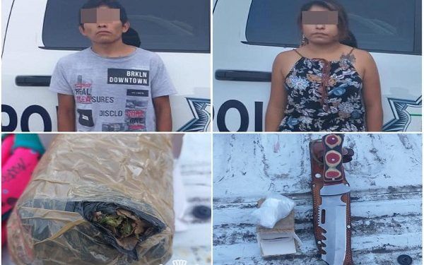 Policía Estatal detiene a pareja con bolsas de droga en Tehuacán
