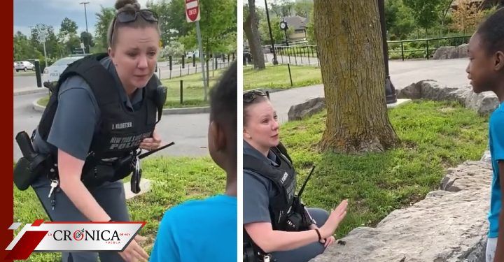 Policía de EU conmueve a redes por consolar a niña afroamericana (VIDEO)