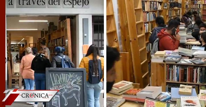 Difunden clip de clientes haciendo fila por 4 horas para entrar a librería de CDMX