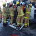 Chofer queda prensado tras volcar camión revolvedora en Puebla