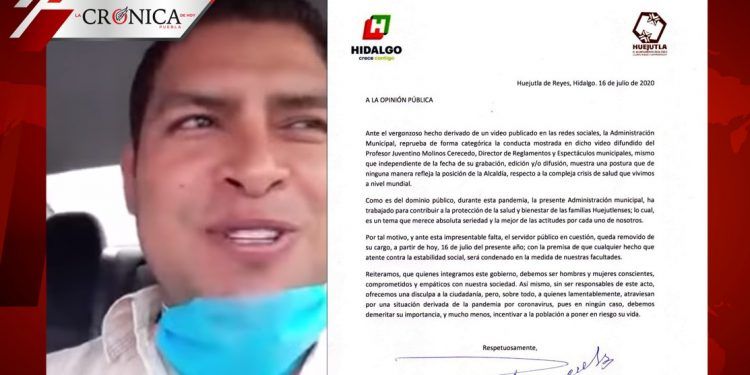 Destituyen a funcionario de Hidalgo por decir que ‘el coronavirus es pura mamada’