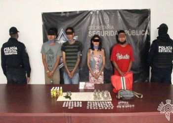 Policía Estatal detiene a presuntos narcomenudistas de «El Moi» en Puebla