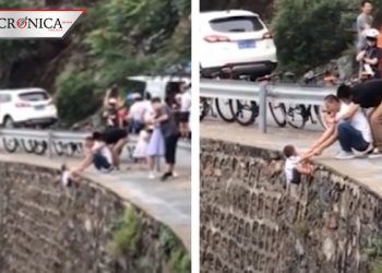 Difunden video de hombre sujetando a niño en acantilado para obtener una selfie