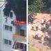 Captan a 2 niños cayendo desde 12 metros para librarse de incendio en Francia
