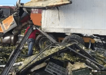 Tráiler y camión colisionaron en la autopista Puebla-Orizaba; hay dos lesionados
