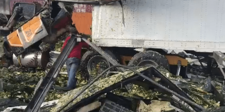 Tráiler y camión colisionaron en la autopista Puebla-Orizaba; hay dos lesionados
