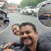 Pareja ‘navega’ en colchón inflable por inundación provocada por Hanna