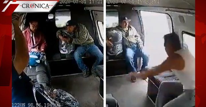 Pasajeros atacan a sujeto que intentó asaltar combi en Estado de México