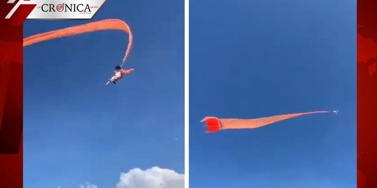 Niña se hace viral después de ser arrastrada por cometa en China (VIDEO)