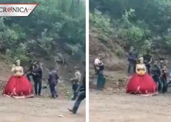 Quinceañera se hace viral por usar a sicarios como chambelanes (VIDEO)