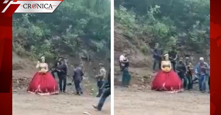 Quinceañera se hace viral por usar a sicarios como chambelanes (VIDEO)