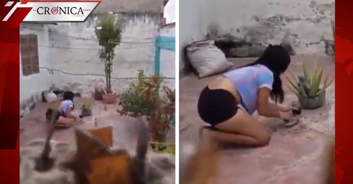 Captan a mujer realizando presunto ritual para atraer el amor en su casa (VIDEO)