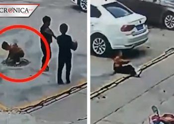 Niño sale volando después de jugar con petardo en China (VIDEO)