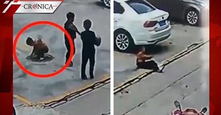 Niño sale volando después de jugar con petardo en China (VIDEO)
