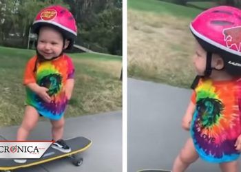 Polly: la pequeña de un año que se hizo viral por andar en patineta (VIDEO)