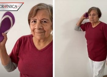 Abuelita enseña a dar un buen chanclazo en video de TikTok