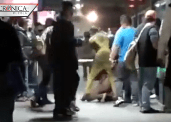 Usuarios dan paliza a rata de Mexibús y policías lo dejan ir (VIDEO)