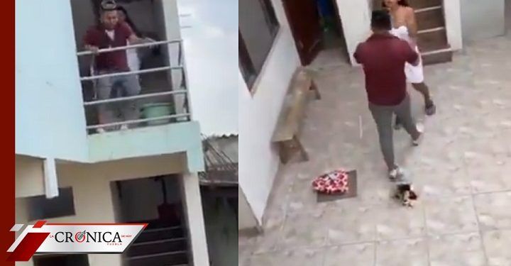Viralizan video de hombre persiguiendo al supuesto amante de su esposa