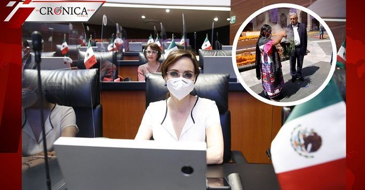 Tunden en redes a Lilly Téllez por criticar participación de AMLO en ritual