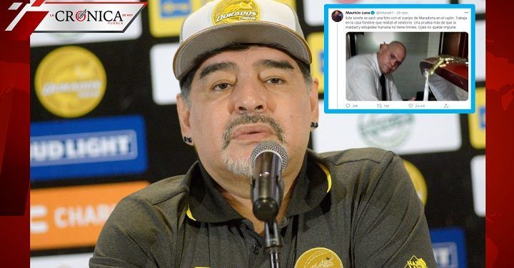 Hombre pide perdón después de ‘tomarse’ foto cerca del ataúd de Maradona