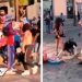 Captan a mujeres agrediendo a comerciante durante manifestación en Querétaro