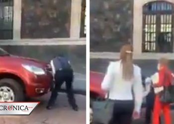 Policía de Edomex intenta dar infracción y chofer arranca su vehículo