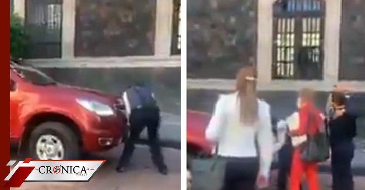 Policía de Edomex intenta dar infracción y chofer arranca su vehículo
