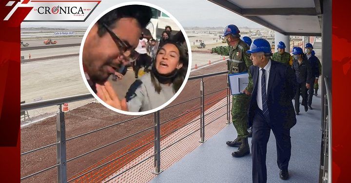 Mujer exige apoyo para quimioterapias y cachetea a empleado de AMLO (VIDEO)
