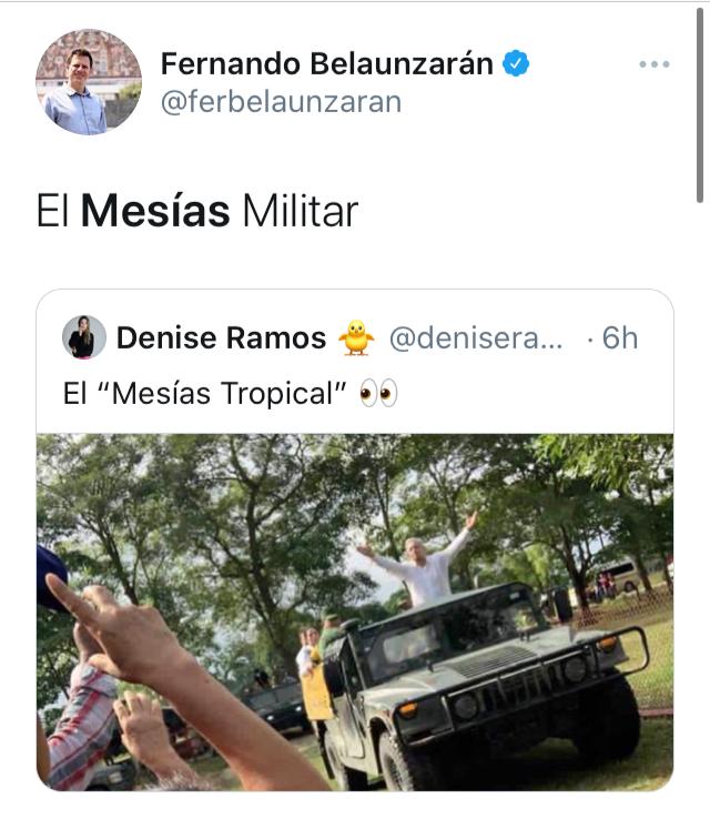 Mesías Tropical AMLO poses Tabasco