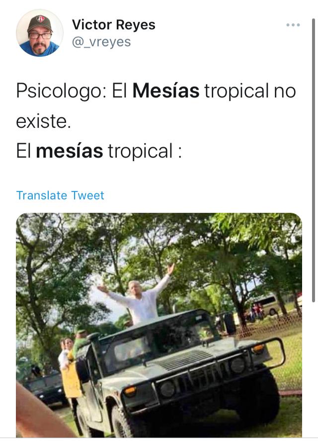 Mesías Tropical AMLO poses Tabasco