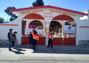 Protección Civil supervisa panteones de juntas auxiliares en último día de muertos