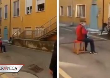 Abuelito de 81 años lleva serenata a su esposa infectada con COVID-19 (VIDEO)