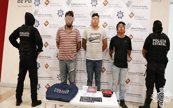 SSP Puebla captura trío de cómplices del «Croquis» con droga