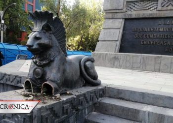 Reportan destrucción de esculturas en Paseo de la Reforma tras intento de robo