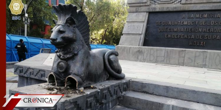 Reportan destrucción de esculturas en Paseo de la Reforma tras intento de robo