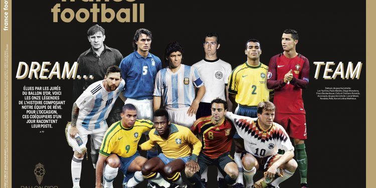 Maradona, Messi, CR7, Ronaldo y Pelé en el dream team de France Football