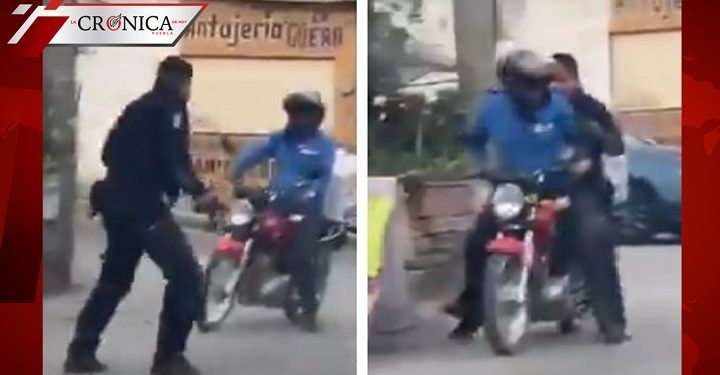 Repartidor ayuda a policía a alcanzar a supuestos ladrones en Morelos