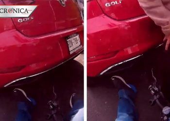 Ciclista capta momento en que taxi lo embiste en CDMX (VIDEO)